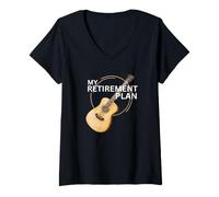 Donna Guitar My Retirement Plan Maglietta con Collo a V