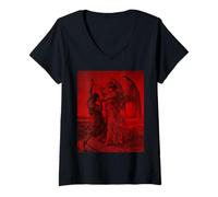 Donna Gustave Dore Jacob alle prese con l'Angelo Maglietta con Collo a V