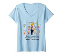 Donna Gymnastics Mom Funny Ducks Gymnastics Mama Maglietta con Collo a V
