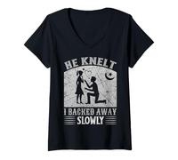Donna Ha chiesto. Mi Sono allontanato. Classy Exit Tee Maglietta con Collo a V