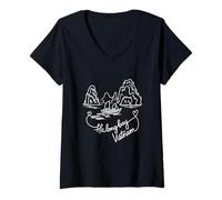 Donna Ha Long Bay, Vietnam Signature Heart Art - Souvenir Maglietta con Collo a V