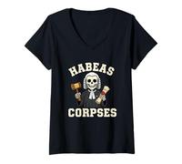 Donna Habeas Corpses Corpus Maglietta con Collo a V