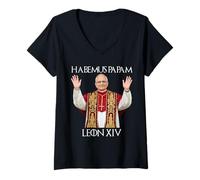 Donna Habemus Papam León XIV Papa Religione Chiesa cattolica Maglietta con Collo a V