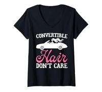 Donna Hair Don't Care Shirt trasformabile Come Regalo per Le Corse automobilistiche Maglietta con Collo a V