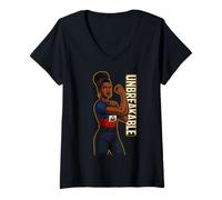 Donna Haiti Haitian Flag Day Unbreakable Girl Woman Orgoglioso Ayiti Maglietta con Collo a V