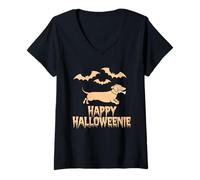 Donna Halloween Costume Spirit Monster Spooky Skull Zombie Maglietta con Collo a V