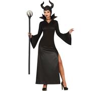 Donna Halloween Evil Fairy Costume Maleficent Tipo Completo Nero Fg