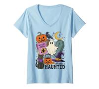 Donna Halloween Harvest Haunted Spooky Season Humor Maglietta con Collo a V
