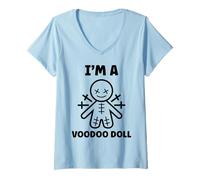 Donna Halloween Horror Funny Quote I'm a Voodoo Doll Maglietta con Collo a V