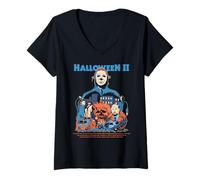 Donna Halloween II Michael Myers Hospital Chaos Maglietta con Collo a V