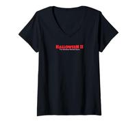 Donna Halloween II Relentless Shades of Red Front & Back Maglietta con Collo a V