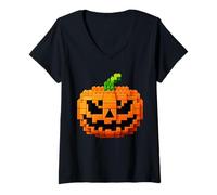 Donna Halloween Master Builder Zucca Bambini Building Blocks Mattone Maglietta con Collo a V