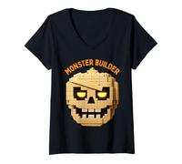 Donna Halloween Master Builder Zucca Bambini Building Blocks Mattone Maglietta con Collo a V