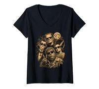 Donna Halloween Mostro Selfie Frankenstein Lupo Mannaro Dracula Sposa Maglietta con Collo a V