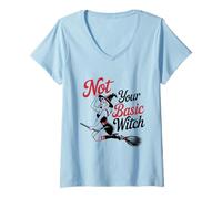 Donna Halloween Pinup Girl Non la Tua Strega di Base Maglietta con Collo a V