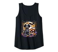 Donna Halloween Scheletro Cucciolo Cane spettrale Animale Ragazze Grafica Canotta