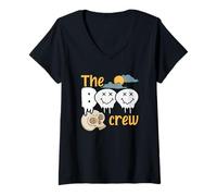 Donna Halloween Spooky Ghost Skeleton Squad Spaventoso The Boo Crew Maglietta con Collo a V