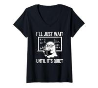 Donna Halloween Teacher I'll Just Wait Until It's Quiet Maglietta con Collo a V
