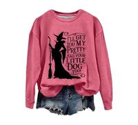 Donna Halloween Ti prendo la mia bella e il tuo piccolo cane anche casual felpa roba per ragazze adolescenti, rosa intenso, XXL