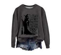 Donna Halloween Ti prendo la mia bella e il tuo piccolo cane anche casual felpa roba per ragazze adolescenti, grigio scuro, XL