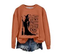 Donna Halloween Ti prendo la mia bella e il tuo piccolo cane anche casual felpa roba per ragazze adolescenti, Colore: arancione., XL