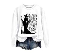 Donna Halloween Ti prendo la mia bella e il tuo piccolo cane anche casual felpa roba per ragazze adolescenti, bianco, XL