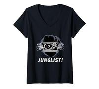 Donna Halloween Ware Wolf Tear Drum E Bass Rave Costume Junglist Maglietta con Collo a V