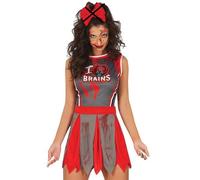 Donna Halloween Zombie Cheerleader Costume Horror Cervelli Completo Fg