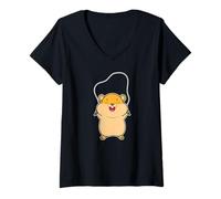 Donna Hamster Fa Fitness Sport Maglietta con Collo a V