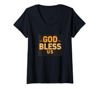 Donna Handsome God Bless Us - Costume per Adulti e Bambini Maglietta con Collo a V