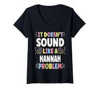 Donna Hannah Personalized Women's Gift Custom Hannah Maglietta con Collo a V