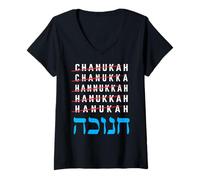 Donna Hannukkah Maglietta con Collo a V