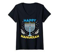 Donna Hanukkah Felice Maglietta con Collo a V