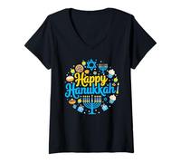 Donna Hanukkah Felice Maglietta con Collo a V