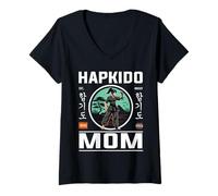 Donna Hapkido Mom: Forza e Amore nel Design alla Moda Maglietta con Collo a V