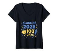 Donna Happy 100 Days Classroom Artwork Maglietta con Collo a V