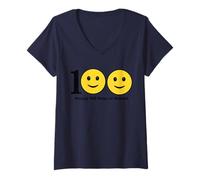 Donna Happy 100 days of School Maglietta con Collo a V