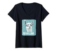 Donna Happy Drama Llama Speech Costume per Ragazzi e Ragazze Maglietta con Collo a V