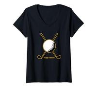 Donna Happy Gilmore 30th Anniversary Front & Back Maglietta con Collo a V