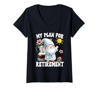 Donna Happy Retirement Gnome Dad For Coffee Lover Finally Retired Maglietta con Collo a V