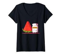 Donna Happy Watermelon Sugar - Zucchero per Anguria da Donna Maglietta con Collo a V