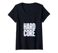 Donna Hard Core Maglietta con Collo a V