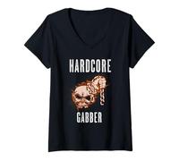 Donna Hardcore Gabber Maglietta con Collo a V
