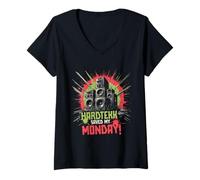 Donna Hardtekk Saved My Monday Tekke Maglietta con Collo a V