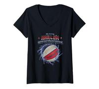 Donna Harlem Globetrotters Basketball Chrome Logo with Lightning Maglietta con Collo a V