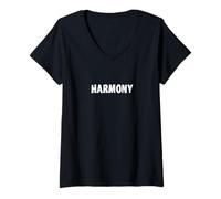 Donna Harmony Statement World Peace Advocate Uomini Donne Distressed Maglietta con Collo a V