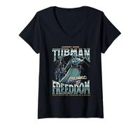 Donna Harriet Tubman Costume Halloween Festa Nero Storia Regalo Maglietta con Collo a V