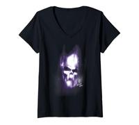Donna Harry Potter Death Eater Skull Maglietta con Collo a V
