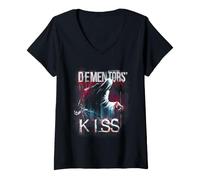 Donna Harry Potter Dementors' Kiss Maglietta con Collo a V