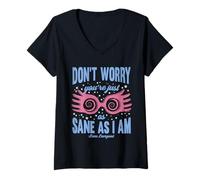 Donna Harry Potter Don't Worry You're Just as Sane as I am Maglietta con Collo a V